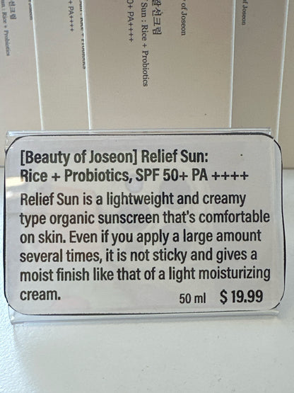 BEAUTY OF JOSEON - Relief Sun Sunscreen